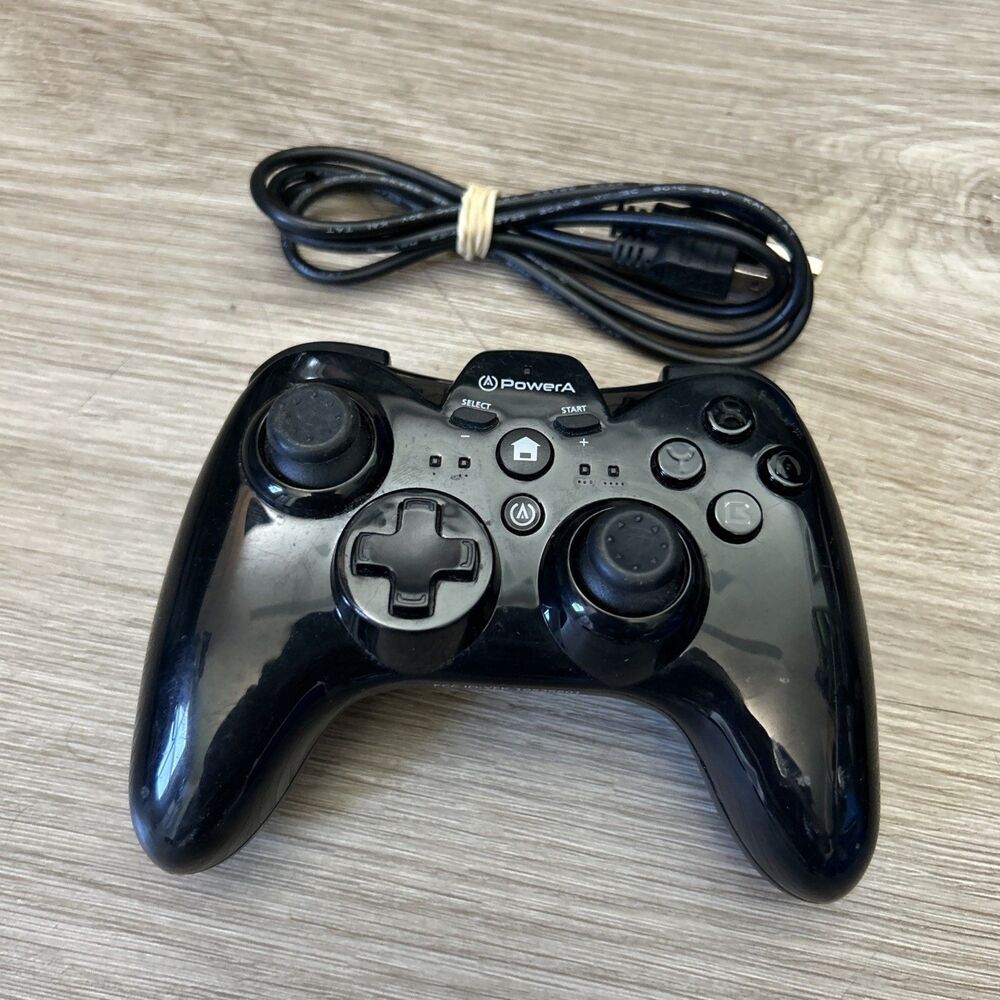 Power A Wireless Wii U Controller Black Model 146235 w/ USB Cable Tested Works